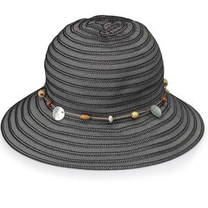 Wallaroo Hat Company Womens Ellie Sun Beach Vacation Wooden Bead Shell Trim Hat